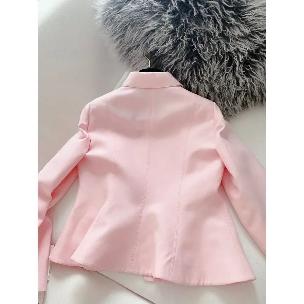Valentino Crepe Couture flare Jacket Soft Pink